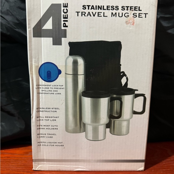New 4 piece stainless steel travel mug set - Picture 5 of 9